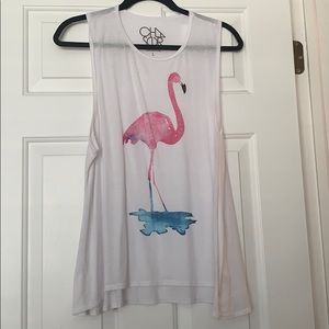 White flamingo tank